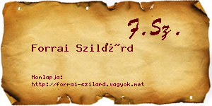Forrai Szilárd névjegykártya
