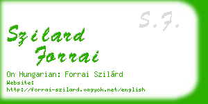 szilard forrai business card