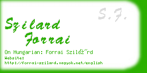 szilard forrai business card